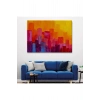 Renkli Şehir Silüeti Duvar Tablosu-1223