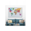 Renkli Ülke İsimli Dünya Haritası Kanvas Tablo 1011