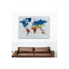 Türkçe Dünya Haritası Dekoratif Kanvas Tablo Son Derece Detaylı 1604