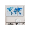 Türkçe Dünya Haritası Dekoratif Kanvas Tablo Son Derece Detaylı 1608