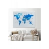 Türkçe Dünya Haritası Dekoratif Kanvas Tablo Ülke ve Başkentli 1500
