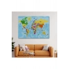 Türkçe Dünya Haritası Kanvas Tablo Son Derece Detaylı ve Dekoratif-1995
