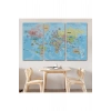 Türkçe Dünya Haritası Kanvas Tablo Son Derece Detaylı ve Dekoratif-2012