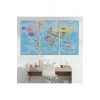Türkçe Dünya Haritası Ülke Başkentli ve Okyanuslu Dekoratif Kanvas Tablo 2232