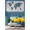 Türkçe Eğitici Ülke ve Başkent Detaylı Atlası Dünya Haritası Duvar Sticker -60x105-3832