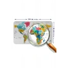 Türkçe Eğitici Ülke ve Başkent Detaylı Atlası Dünya Haritası Duvar Sticker -60x105-3851