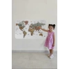 Türkçe Eğitici Ülke ve Başkent Detaylı Atlası Dünya Haritası Duvar Sticker -60x105-3852