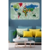 Türkçe Eğitici Ülke ve Başkent Okyanus Detaylı Atlası  Dünya Haritası Duvar Sticker -60x105-3840