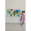 Türkçe Eğitici Ülke ve Başkent Okyanus Detaylı Atlası  Dünya Haritası Duvar Sticker -60x105-3840
