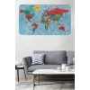 Türkçe Eğitici Ülke ve Başkent Okyanus Detaylı Atlası  Dünya Haritası Duvar Sticker -60x105-3863