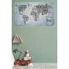 Ülke Adlı Eğitici Dünya Haritası Dünya Atlası Çocuk ve Bebek Odası Duvar Sticker -60x105-3823