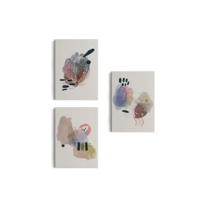 3’lü Tablo Soyut Figürlü Dekoratif Duvar Tablo Seti-AZ-25