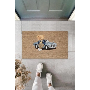 Dijital Classic Club Ayıcık Bej Kapı Paspası Dış Mekan Paspas K-3173