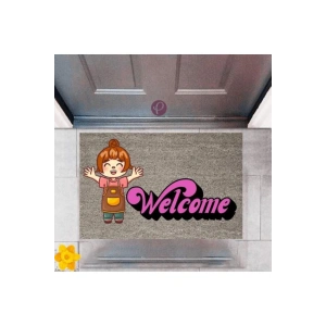 Kapı Önü Paspası Dekoratif Dijital Baskı Welcome P-2354