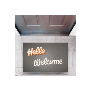Kapı Önü Paspası Dekoratif Dijital Baskı Hello Welcome P-2326