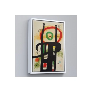 Ahşap Çerçeveli Joan Miro - Büyük Bilgisayar Tablo-7350