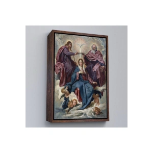 Ahşap Çerçeveli Diego Velazquez - Bakirenin Taç Giyme Töreni Tablo-7344