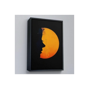 Ahşap Çerçeveli Güneş Ve Kadın Silüeti Tablo-7588