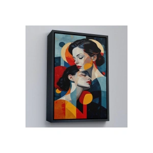 Ahşap Çerçeveli Anne Ve Kızı Tablosu-7791