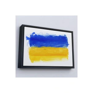 Ahşap Çerçeveli Ukrayna Bayrağı-7268
