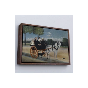 Ahşap Çerçeveli Yaşlı Adam Junierİn Arabası Tablo-7090