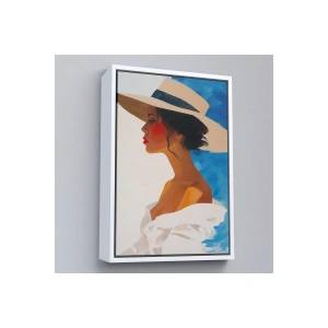 Ahşap Çerçeveli Güzel Retro Kadın Tablosu-7557