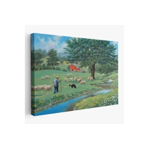 Akarsu Kenarındakı Rus Köylü Dekoratif Duvar Tablosu-6534