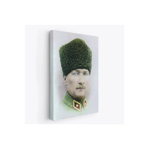 Atatürk Portre Tablosu Mustafa Kemal Atatürk Dikdörtgen Dekoratif Kanvas Tablo-CF-56