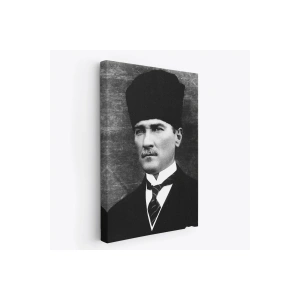 Atatürk Portre Tablosu Mustafa Kemal Atatürk Dikdörtgen Dekoratif Kanvas Tablo-CJ-60