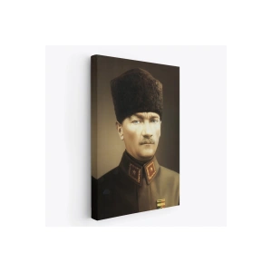 Atatürk Portre Tablosu Mustafa Kemal Atatürk Dikdörtgen Dekoratif Kanvas Tablo-CK-61