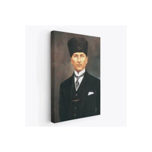 Atatürk Portre Tablosu Mustafa Kemal Atatürk Dikdörtgen Dekoratif Kanvas Tablo-CÖ-65
