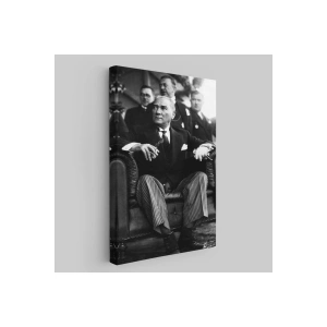 Atatürk Portre Tablosu Mustafa Kemal Atatürk Dikdörtgen Dekoratif Kanvas Tablo-CŞ-71