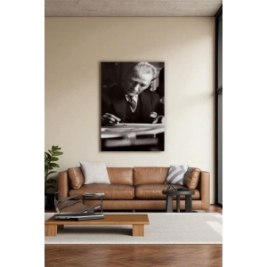 Atatürk Portre Tablosu Mustafa Kemal Atatürk Dikdörtgen Dekoratif Kanvas Tablo-FB-126