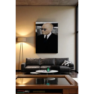 Atatürk Portre Tablosu Mustafa Kemal Atatürk Dikdörtgen Dekoratif Kanvas Tablo-FF-130