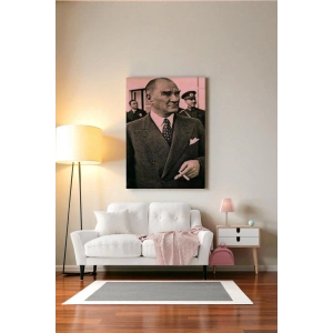Atatürk Portre Tablosu Mustafa Kemal Atatürk Dikdörtgen Dekoratif Kanvas Tablo-FH-132