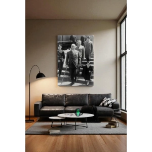 Atatürk Portre Tablosu Mustafa Kemal Atatürk Dikdörtgen Dekoratif Kanvas Tablo-FI-133