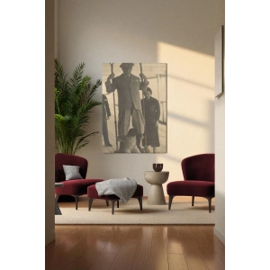 Atatürk Portre Tablosu Mustafa Kemal Atatürk Dikdörtgen Dekoratif Kanvas Tablo-FO-138