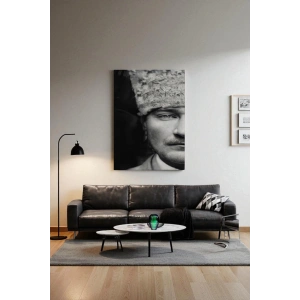 Atatürk Portre Tablosu Mustafa Kemal Atatürk Dikdörtgen Dekoratif Kanvas Tablo-FP-140