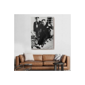 Atatürk Portre Tablosu Mustafa Kemal Atatürk Dikdörtgen Dekoratif Kanvas Tablo-FÜ-146