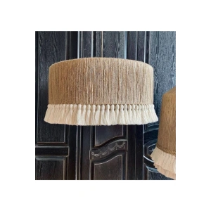 Aydınlatma Bohem Jüt Dolama Makrome Püsküllü Davul Avize