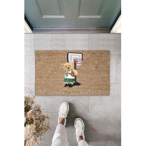 Bej Kapı Önü Paspası Basketci Ayıcık Desen  K-3349