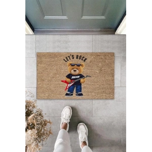 Bej Kapı Önü Paspası Lets Rock Ayıcık Desen  K-3322