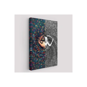 Çiçekler İçindeki Sevgililer Tablosu-6291