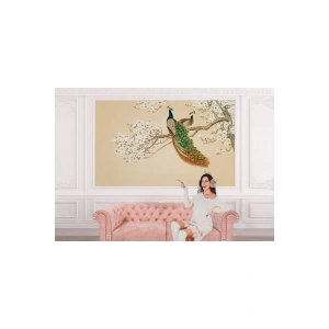 Dalda Duran Tavuz Kuşları Duvar Kağıdı-5611