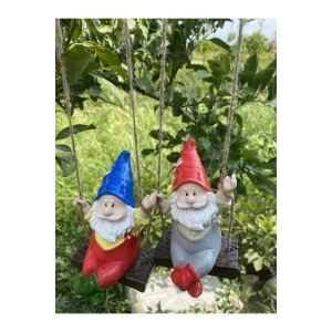 Dekoratif 2’li Sallanan Cüce Bahçe Balkon Süsü