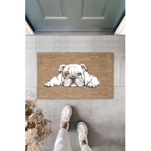 Dekoratif Dijital Baskı Bej Köpek Dış Mekan Paspas K-3005