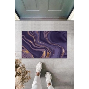 Dekoratif Dijital Modern Dalgalı Lila Kapı Paspası Dış Mekan Paspas K-3112