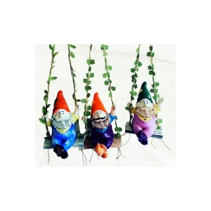 Dekoratif El Yapımı Sallanan Cüceler 3lü Set El Yapımı Balkon, Bahçe , Iç Mekan (taş Tozu)