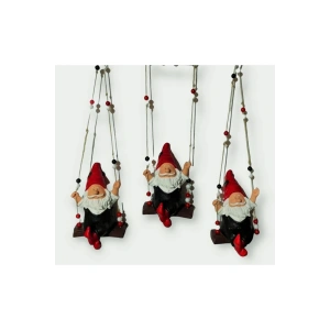 Dekoratif Sallanan Cüceler 3lü Set El Yapımı Balkon, Bahçe , Iç Mekan Dekor Biblo (13cm)