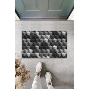 Dijital Baskı Antrasit Küp Kapı Paspası K-3132